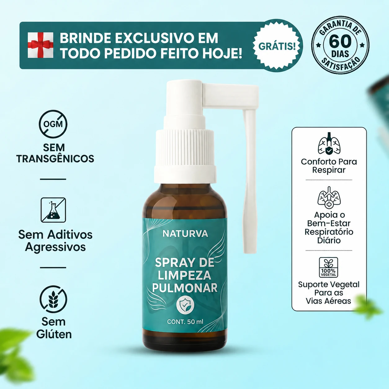Não transgênico, sem glúten e sem aditivos agressivos, com garantia de 60 dias