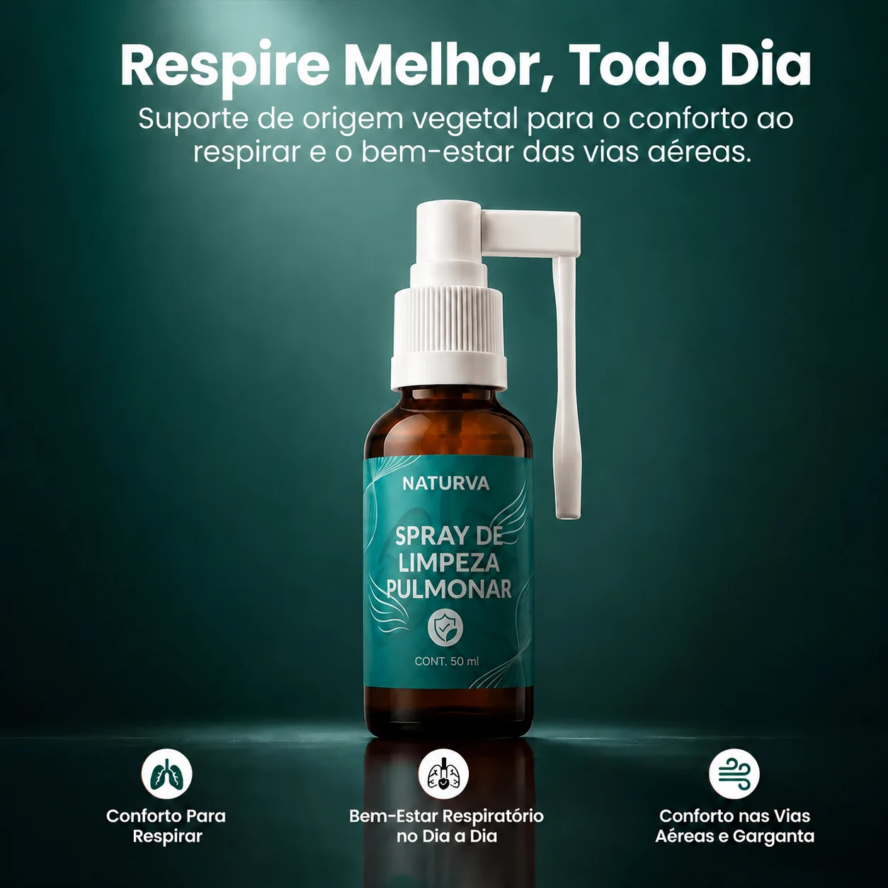 Naturva™ Spray de Limpeza Pulmonar: suporte diário para o conforto respiratório
